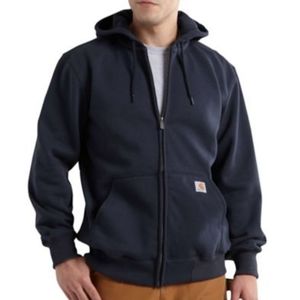NWT BLUE CARHARTT Full Zip front pocket HOODIE sweat